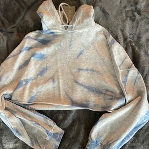 Tie Dye Blue cropped hoodie